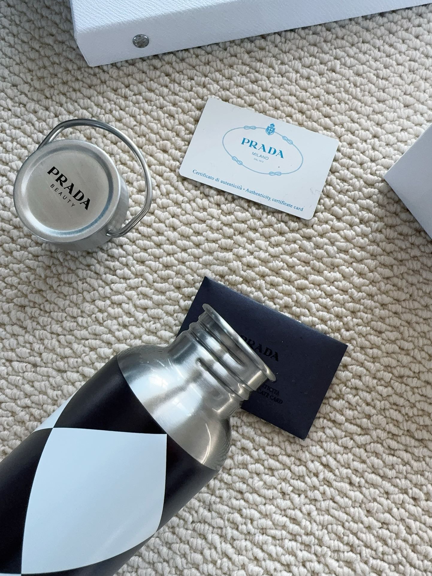 PRADA CHECKERED STAINLESS STEEL BOTTLE