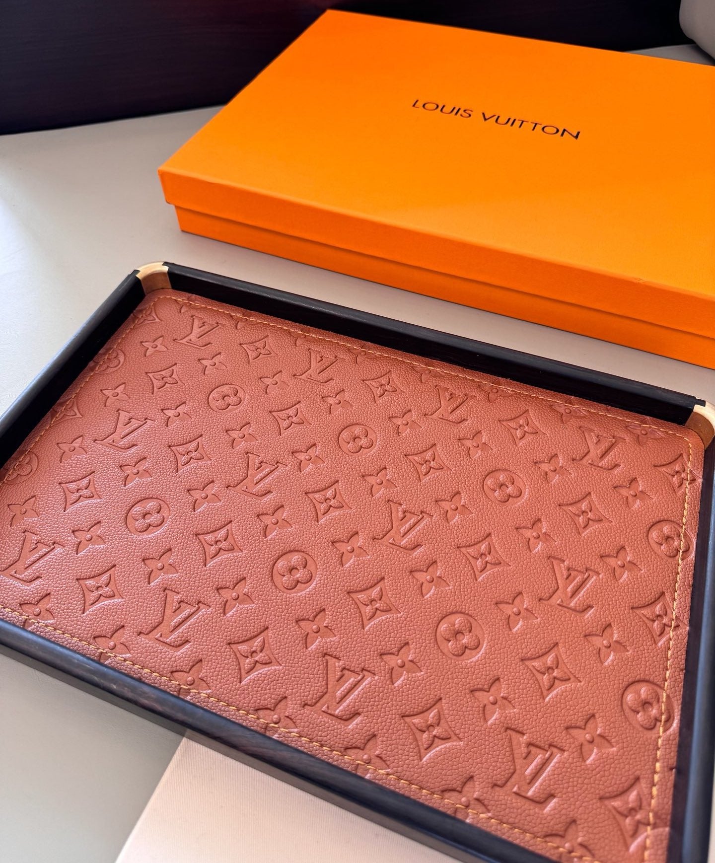 CUSTOM LV SERVING TRAY (BROWN)