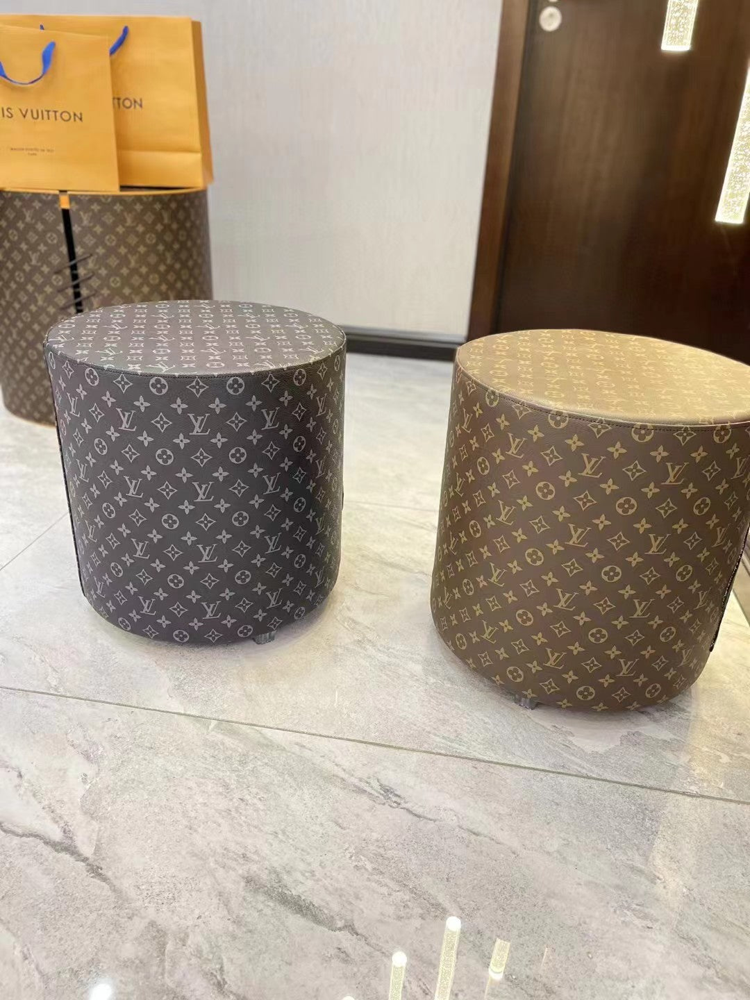 CUSTOM LV NIGO OTTOMAN STOOL