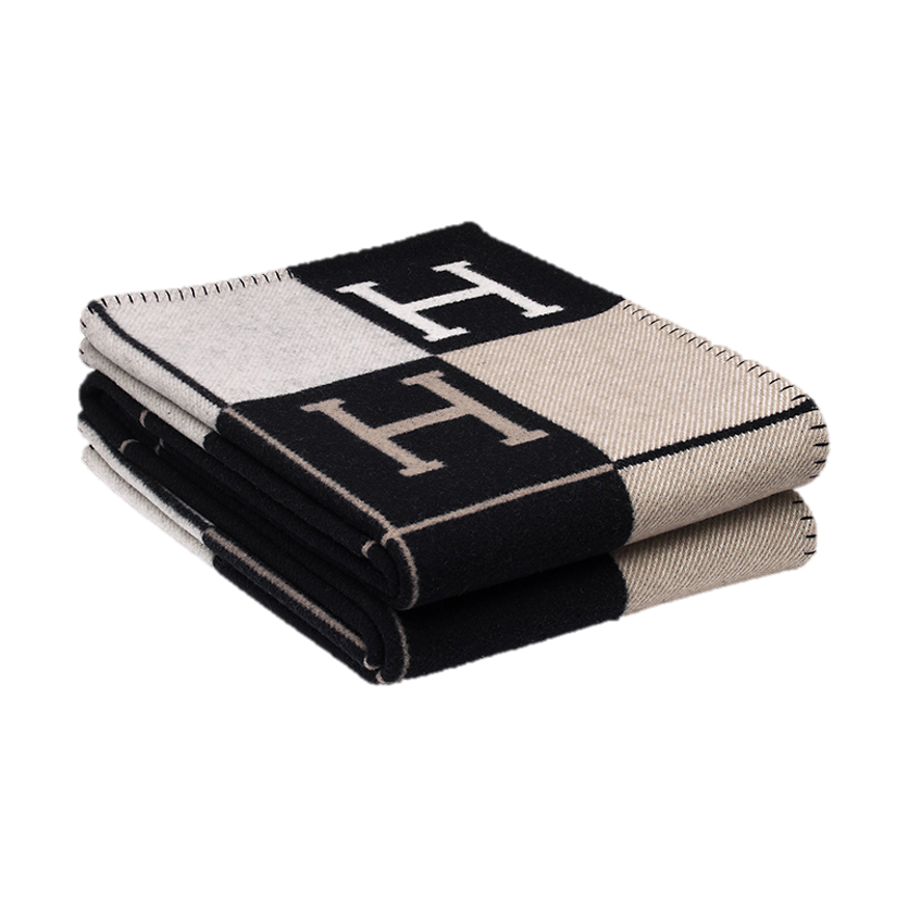 HERMES WOOL STRIPE THROW BLANKET