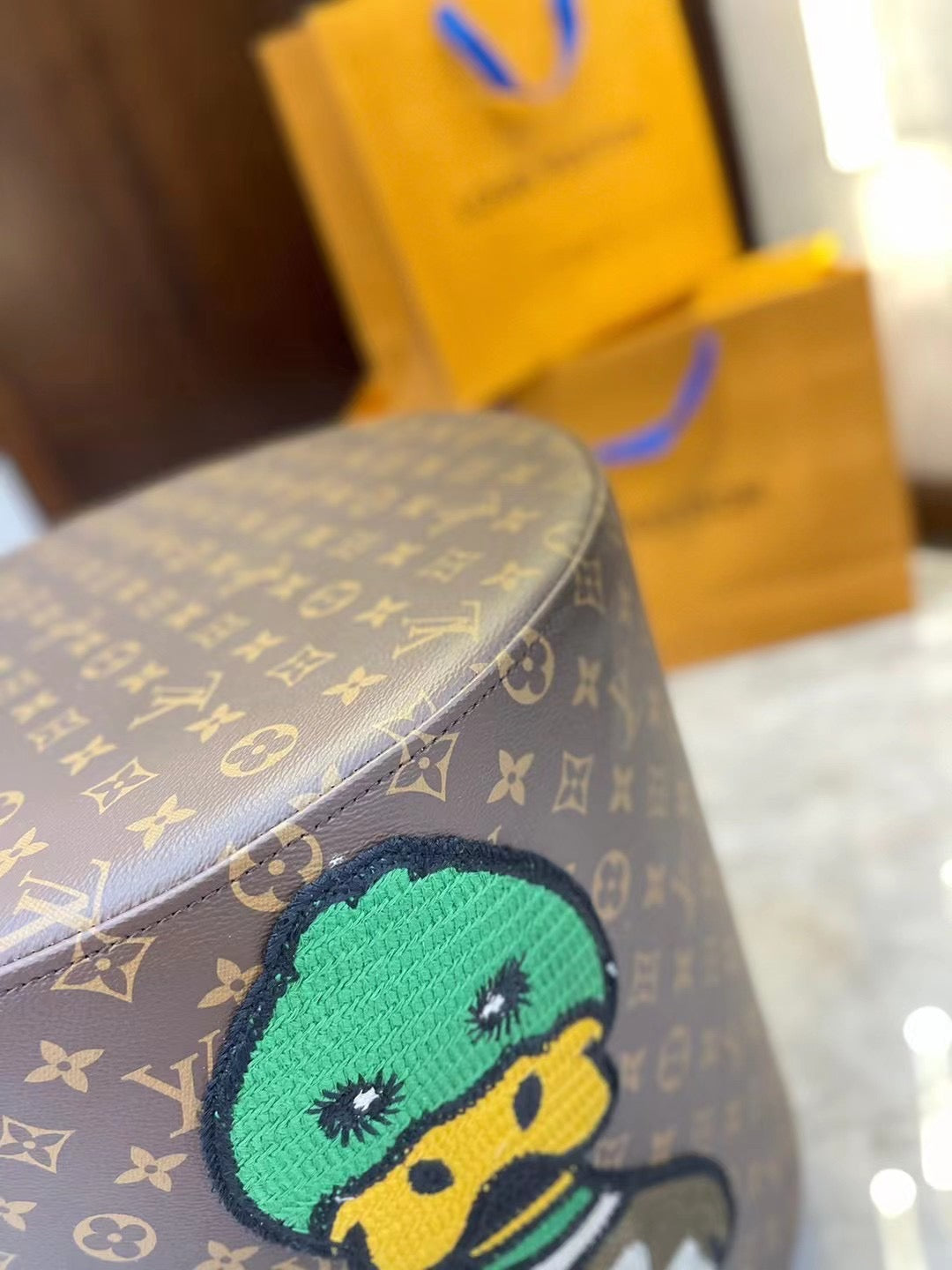 CUSTOM LV NIGO OTTOMAN STOOL