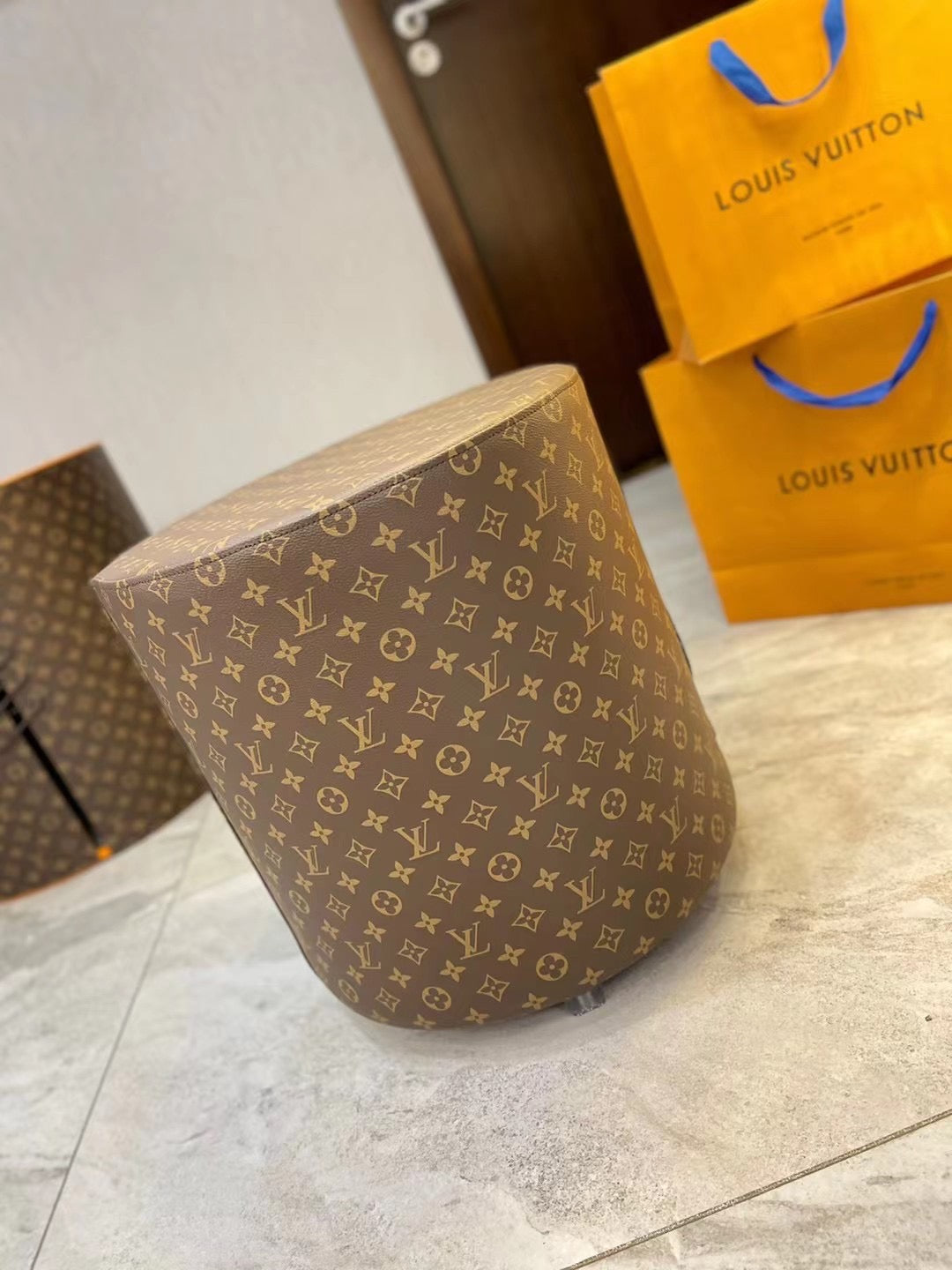 CUSTOM LV NIGO OTTOMAN STOOL