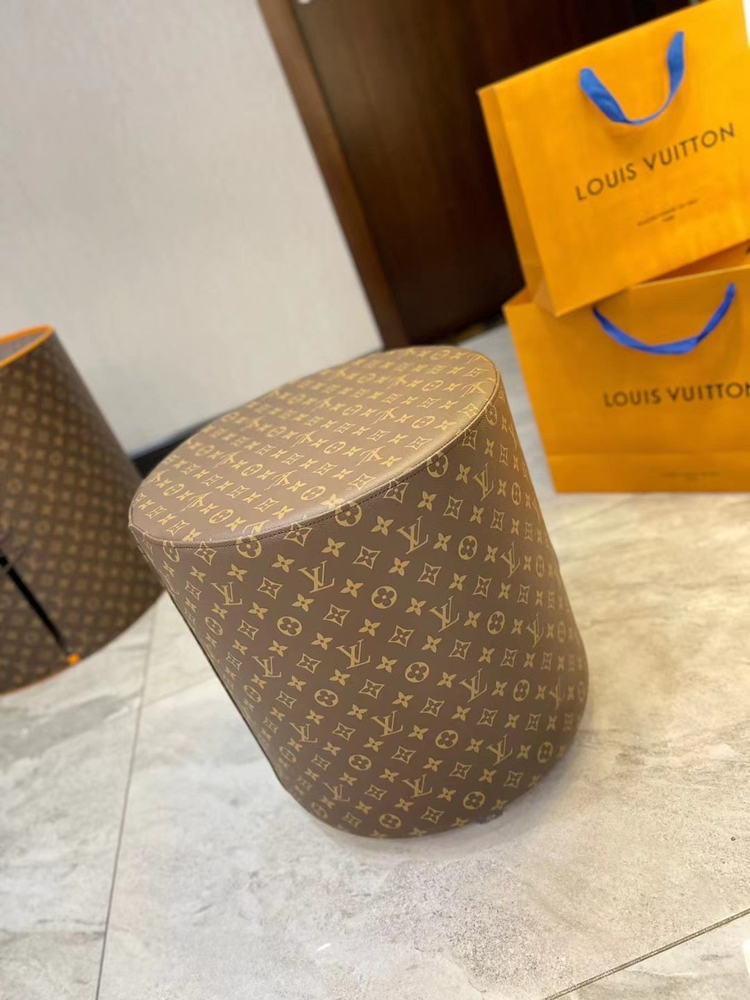 CUSTOM LV NIGO OTTOMAN STOOL