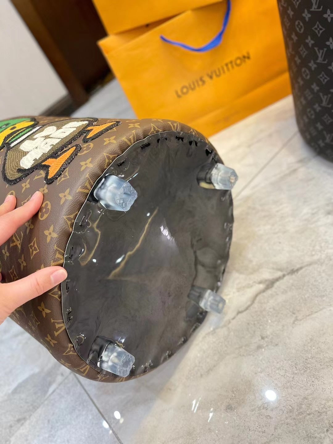 CUSTOM LV NIGO OTTOMAN STOOL