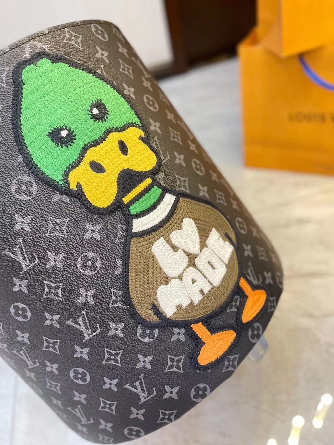 CUSTOM LV NIGO OTTOMAN STOOL