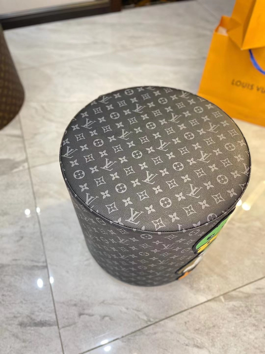 CUSTOM LV NIGO OTTOMAN STOOL