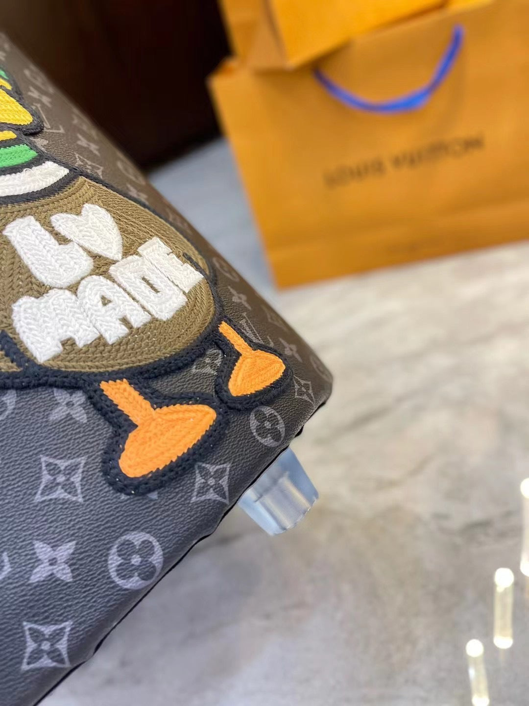 CUSTOM LV NIGO OTTOMAN STOOL