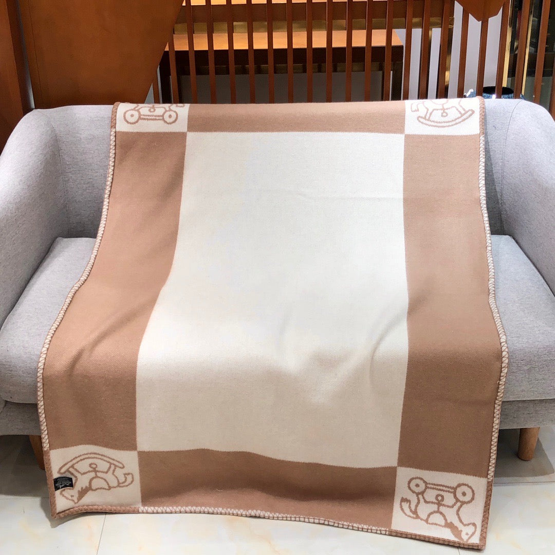 HERMES WOOL ADADA AVALON BABY THROW BLANKET