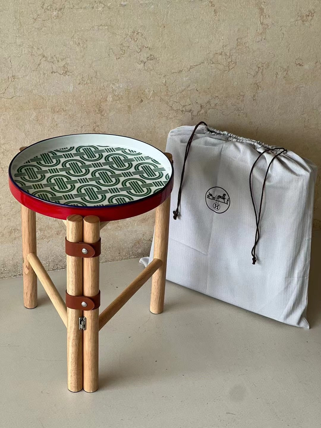 CUSTOM HERMES SIDE TABLE
