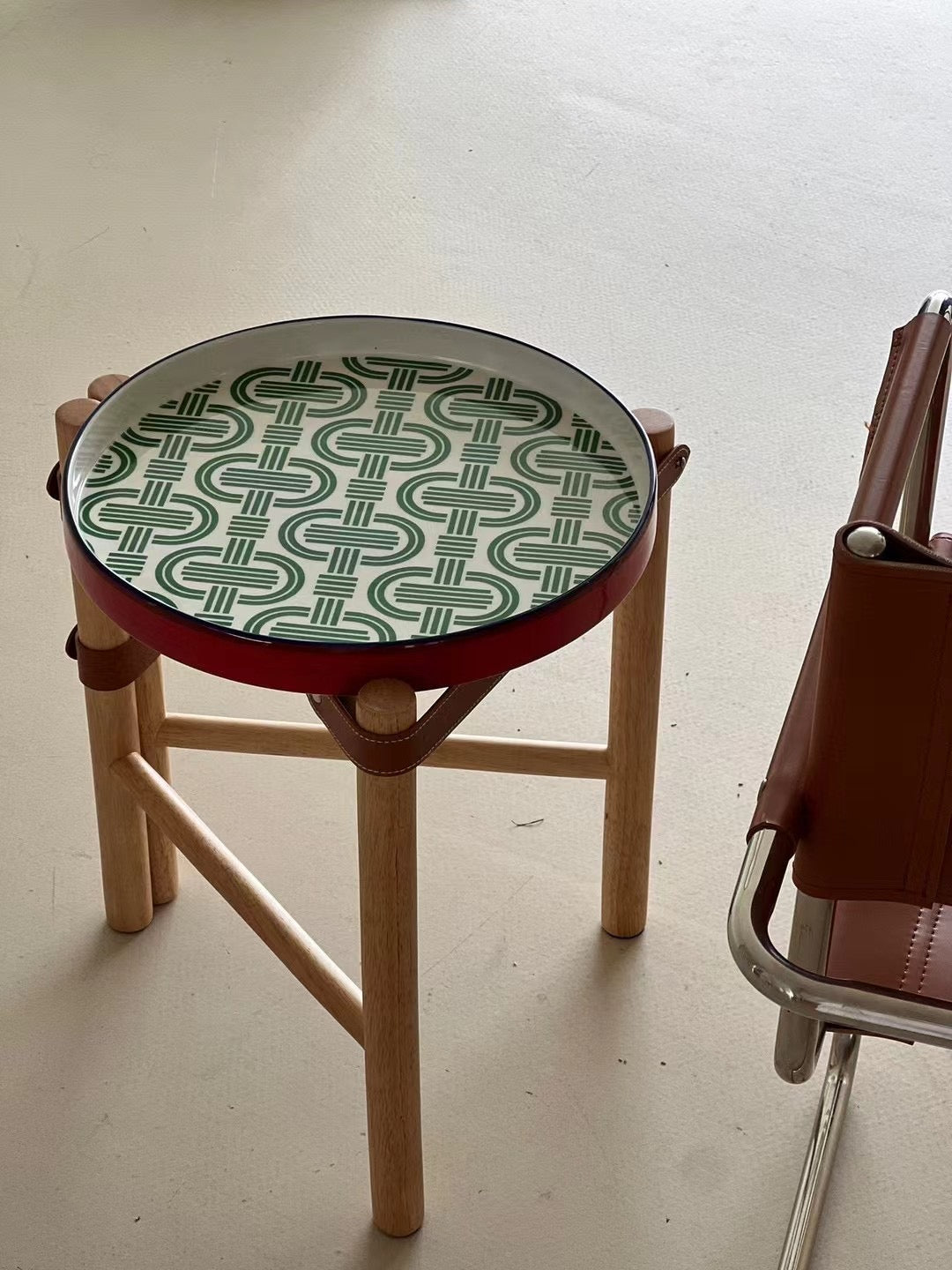 CUSTOM HERMES SIDE TABLE