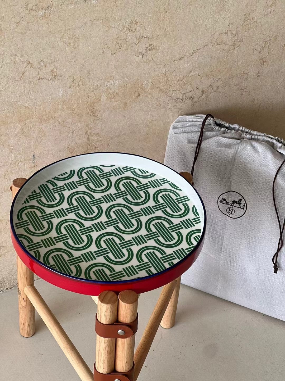 CUSTOM HERMES SIDE TABLE