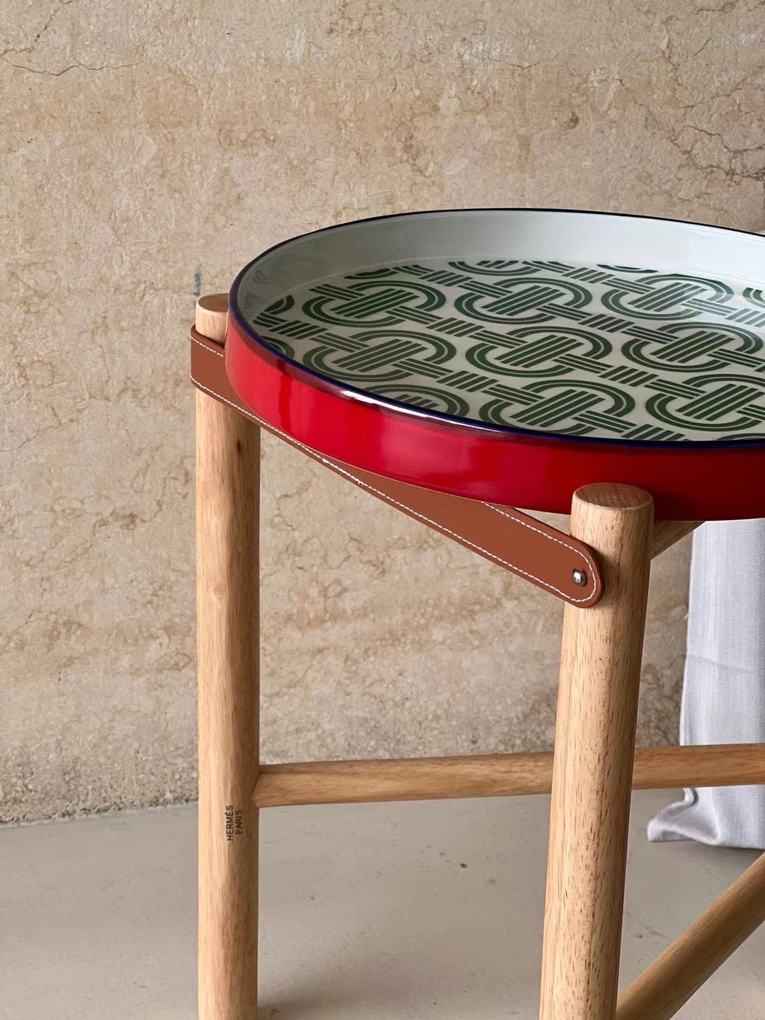 CUSTOM HERMES SIDE TABLE