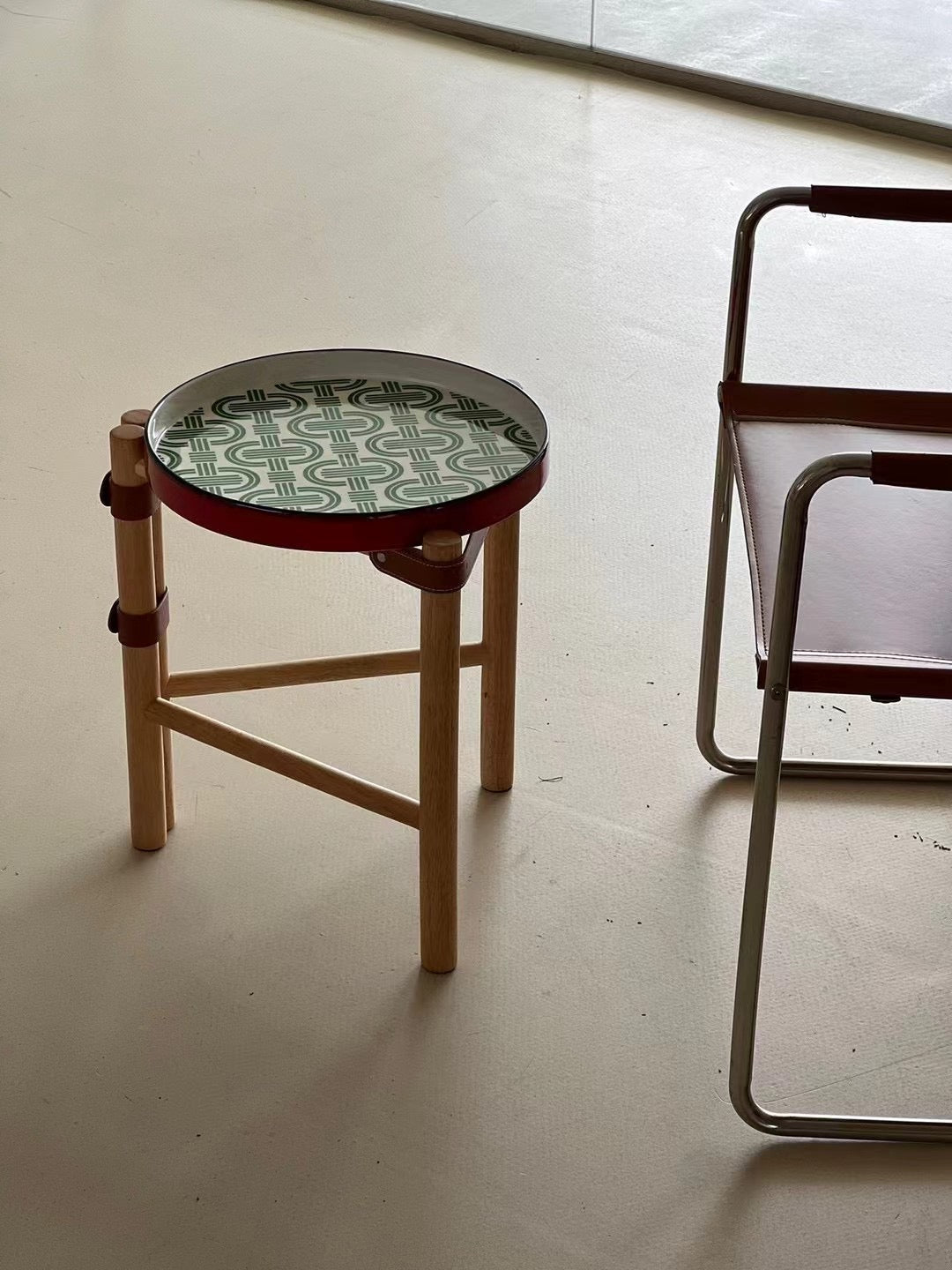 CUSTOM HERMES SIDE TABLE