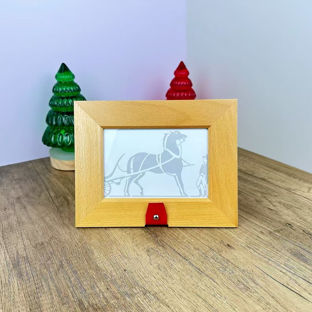 HERMES WOODEN PICTURE FRAME
