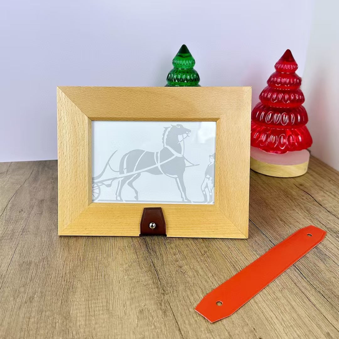 HERMES WOODEN PICTURE FRAME