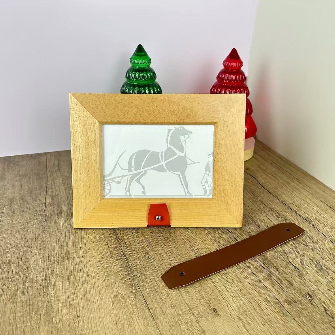 HERMES WOODEN PICTURE FRAME