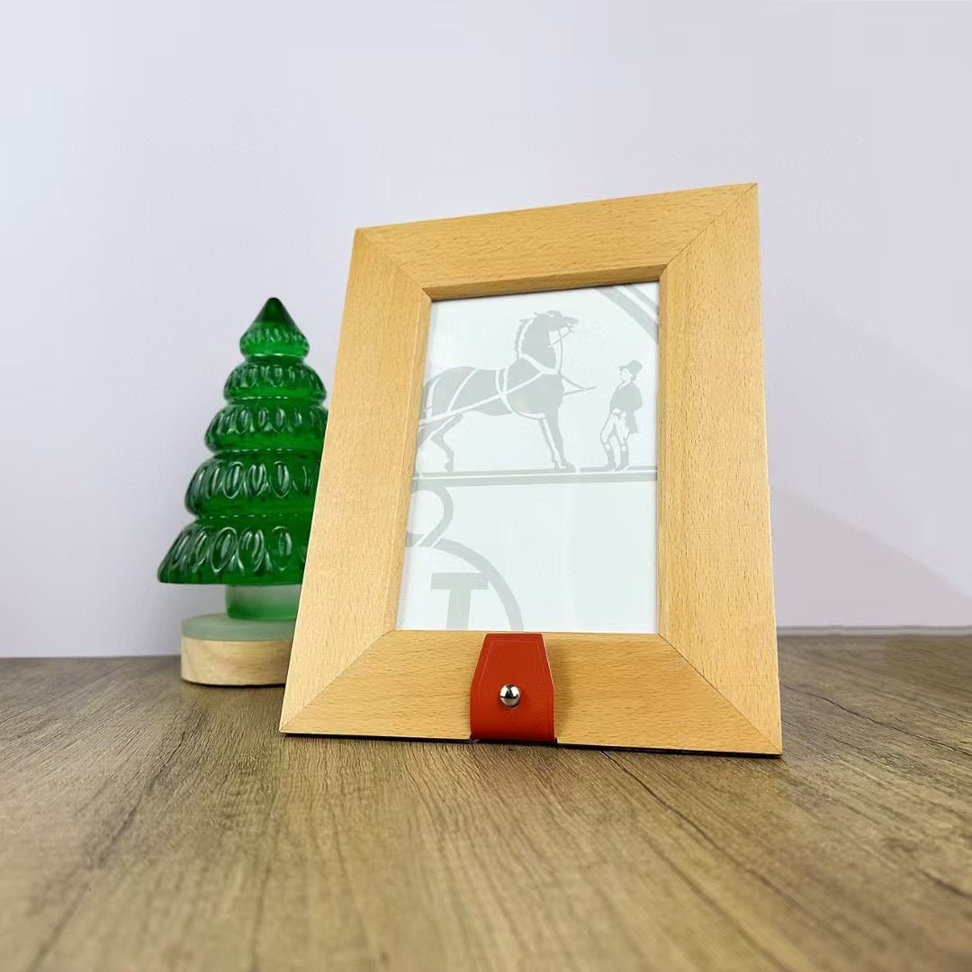 HERMES WOODEN PICTURE FRAME