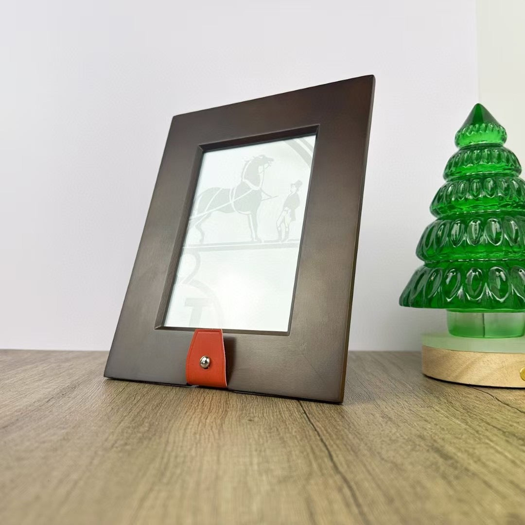 HERMES WOODEN PICTURE FRAME