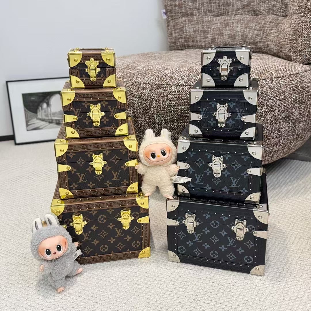 CUSTOM LV PYRAMID MONOGRAM TRUNK SET BLACK