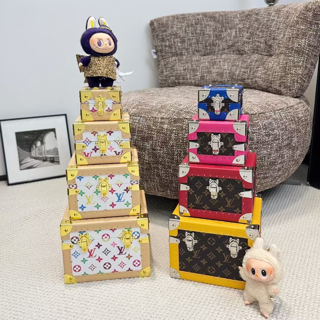 CUSTOM LV PYRAMID MONOGRAM TRUNK SET MURAKAMI WHITE