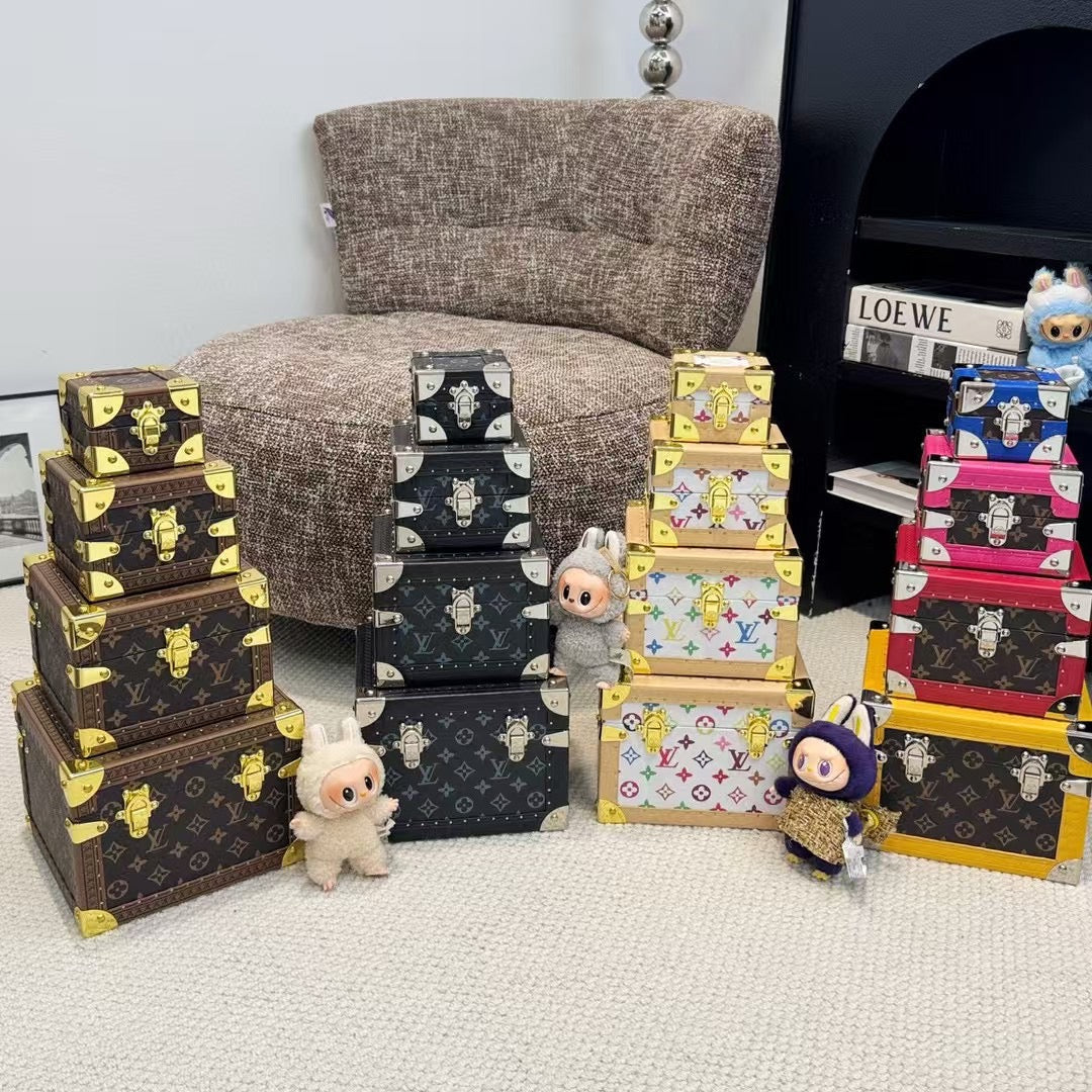 CUSTOM LV PYRAMID MONOGRAM TRUNK SET MURAKAMI WHITE
