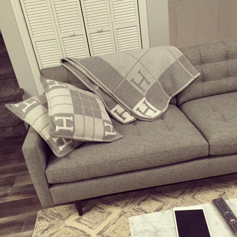 HERMES WOOL STRIPE THROW BLANKET