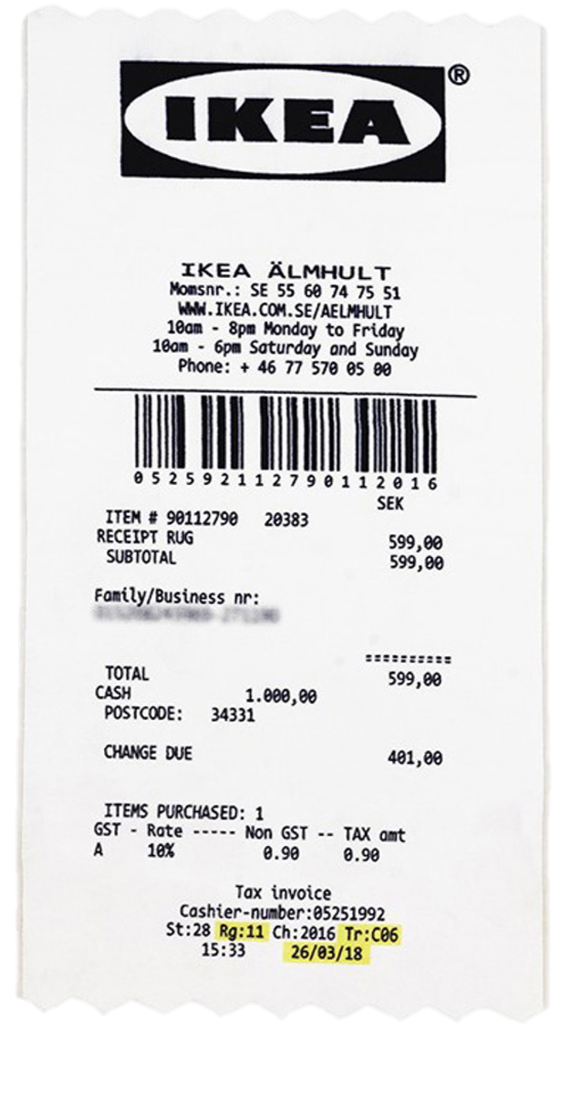 IKEA MARKERAD RECEIPT RUG - THE PENTHOUSE THEORY Off White