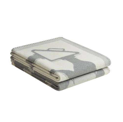 HERMES WOOL TATERSALE THROW BLANKET