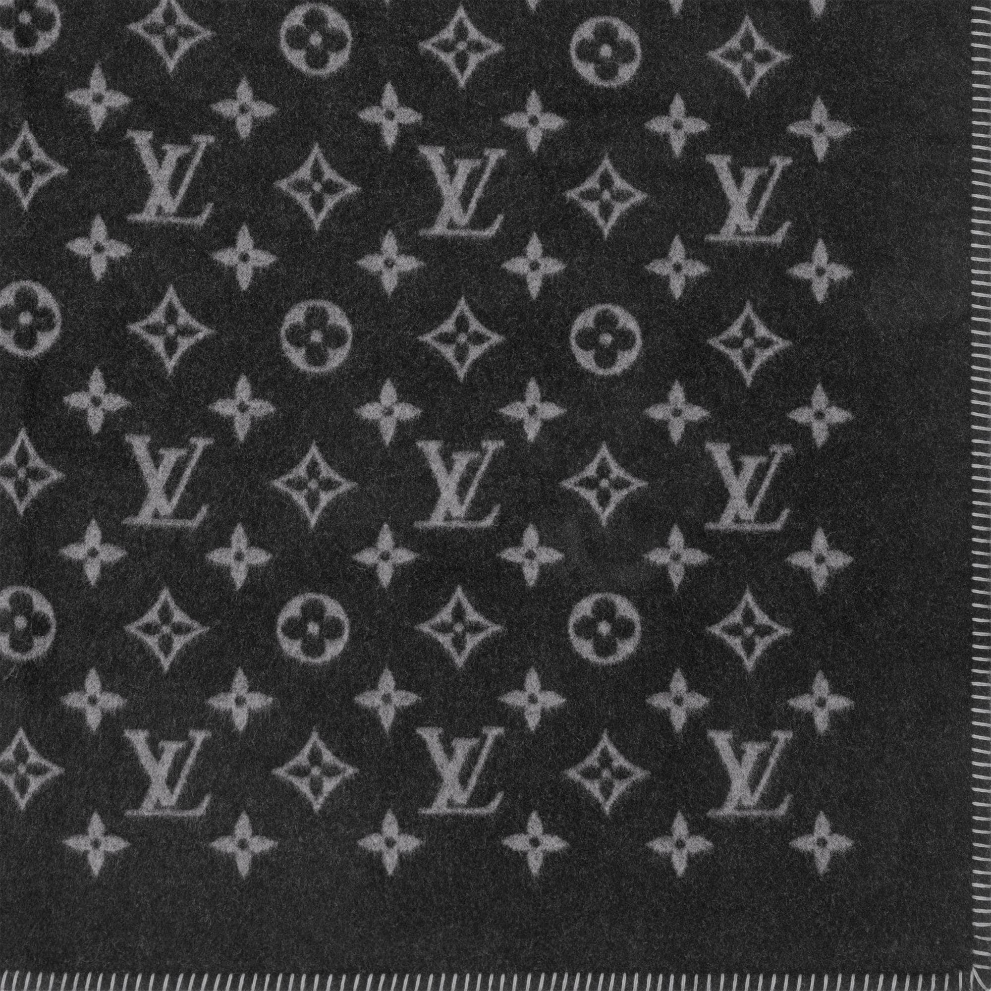 CUSTOM LV BLACK THROW BLANKET
