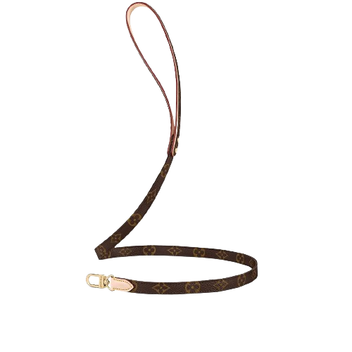 LV DOG COLLAR AND LEASH (BROWN)
