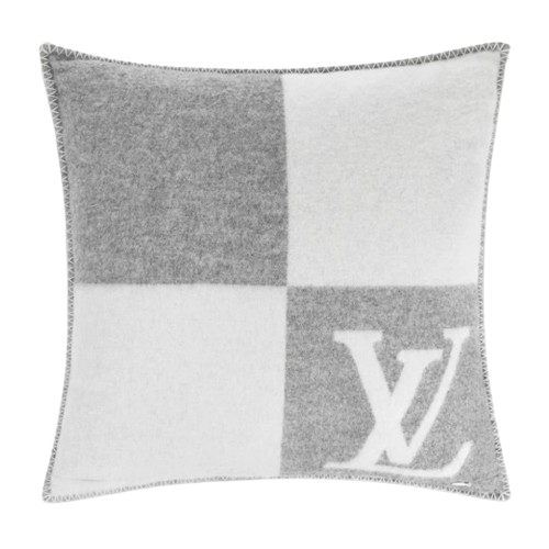 CUSTOM LV WOOL CHECKMATE THROW PILLOW
