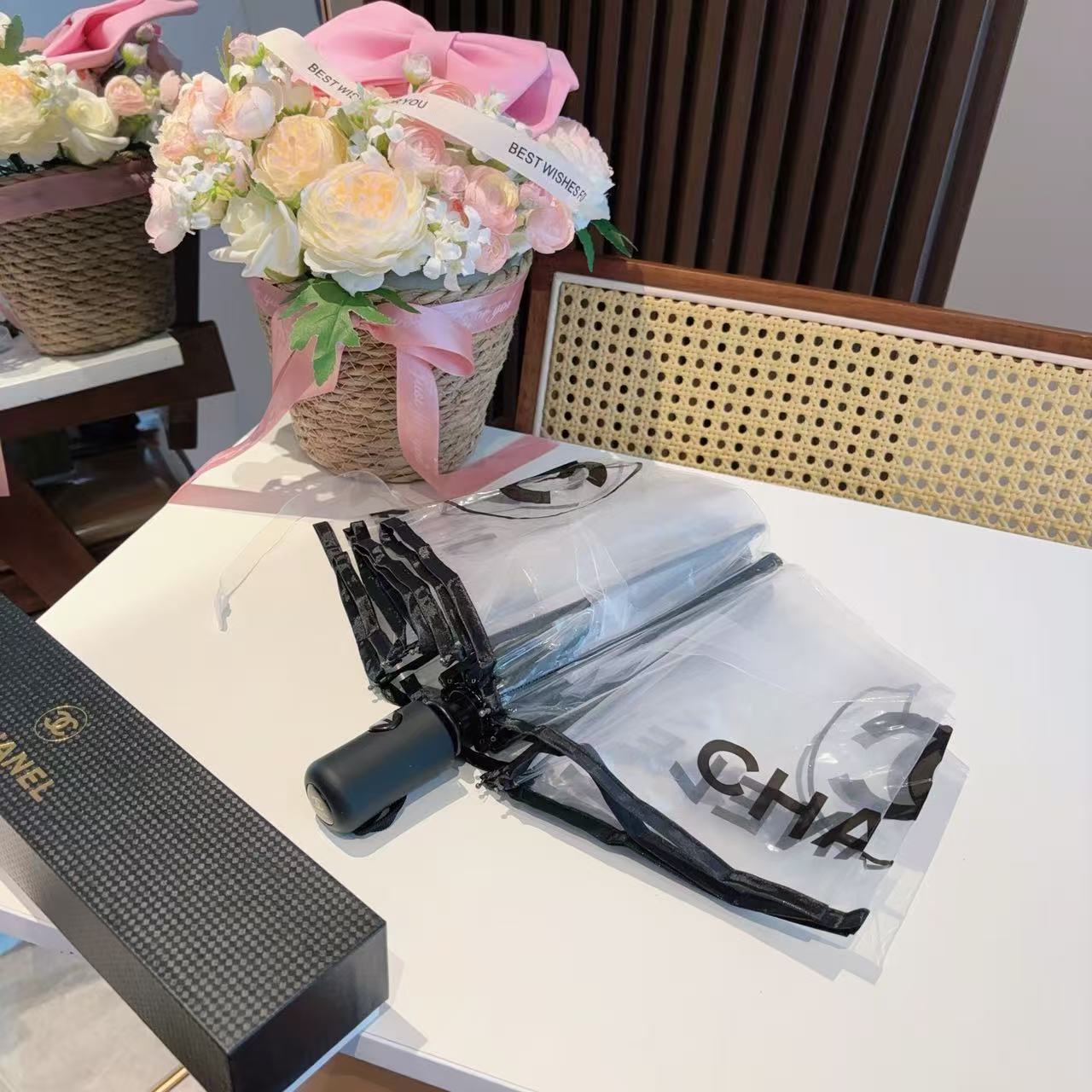 COCO TRANSPARENT RETRACTABLE UMBRELLA