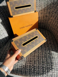 CUSTOM LV LEATHER TISSUE BOX COVER