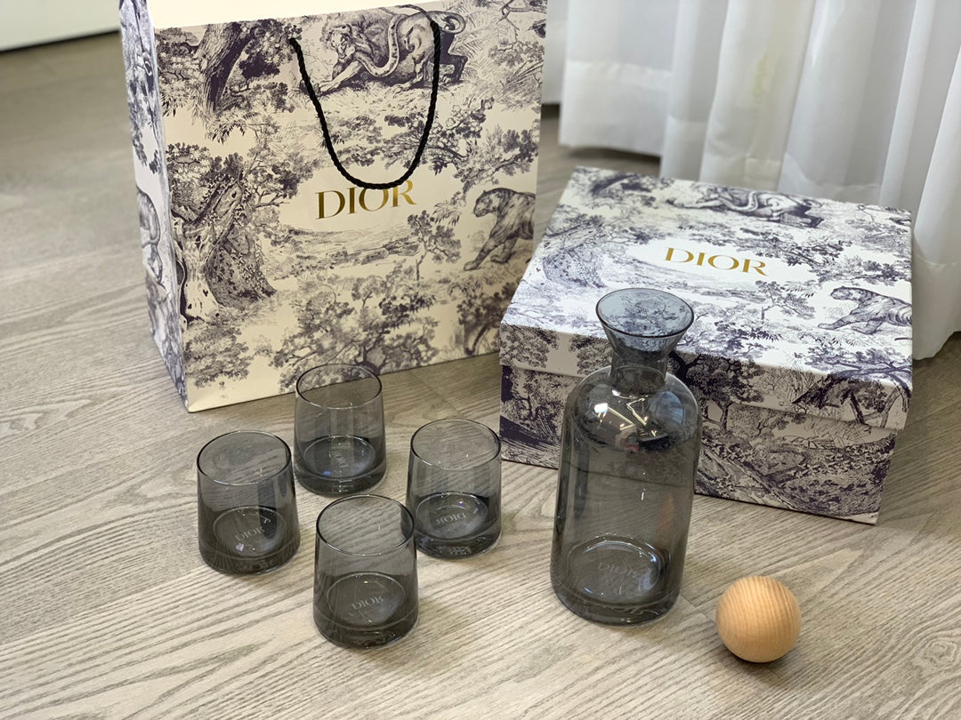 CHRISTIAN GLASS AND JAR SET