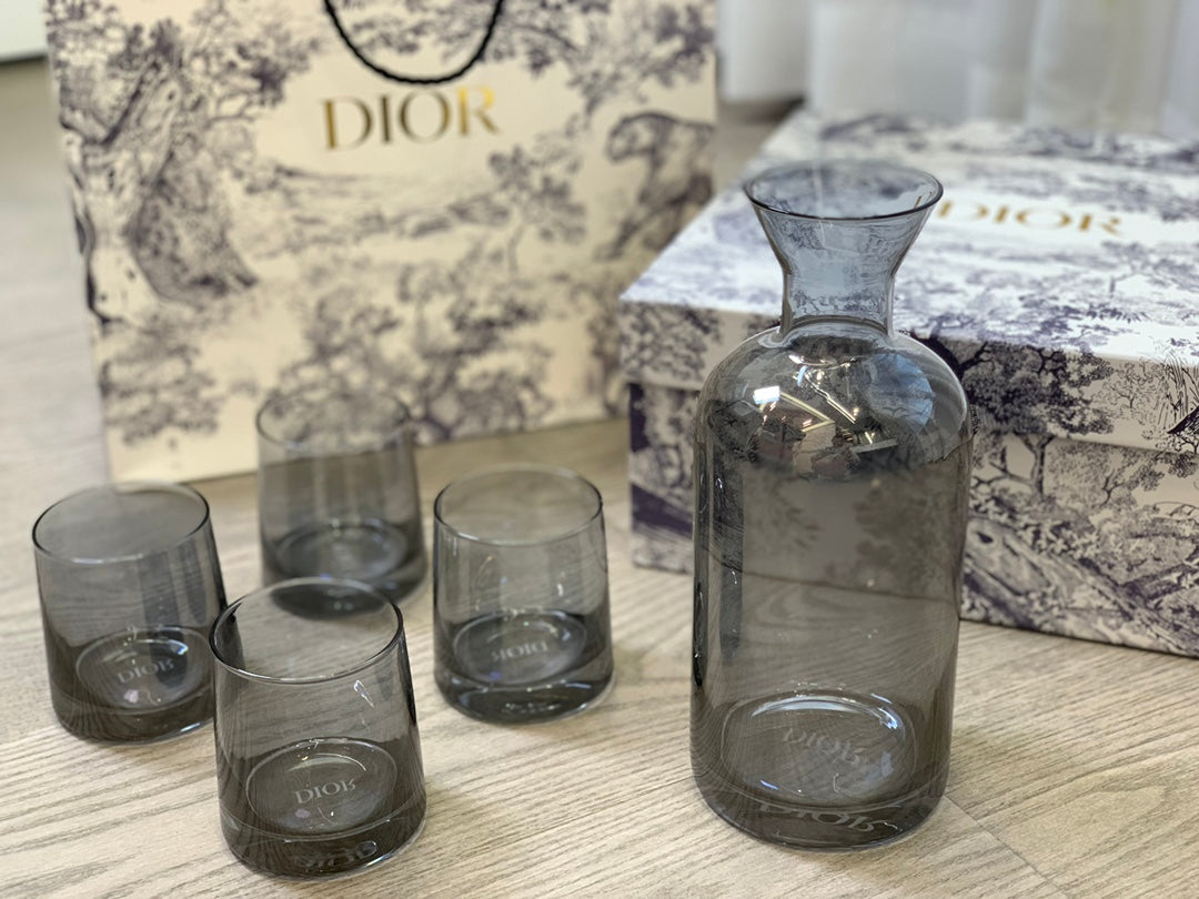 CHRISTIAN GLASS AND JAR SET