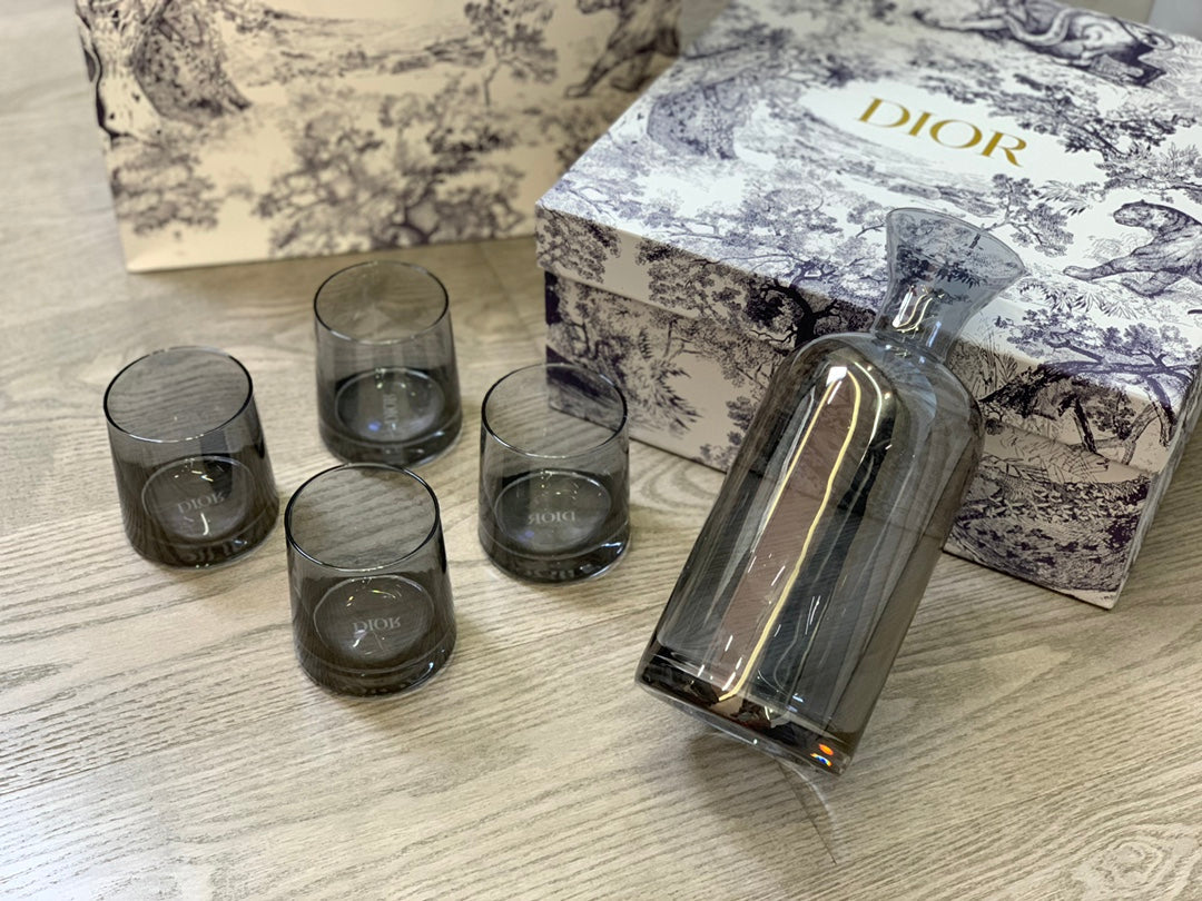 CHRISTIAN GLASS AND JAR SET