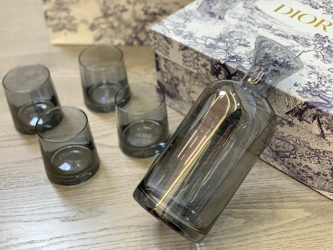 CHRISTIAN GLASS AND JAR SET
