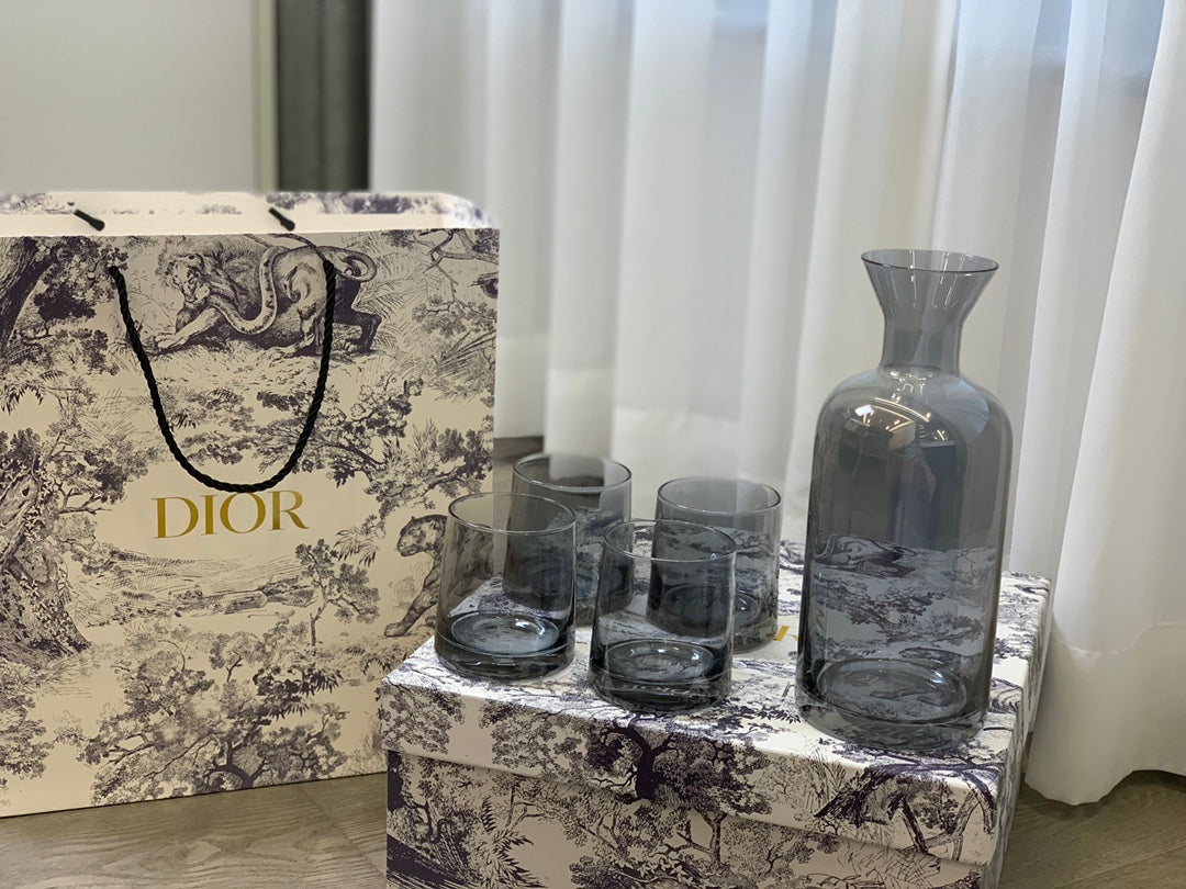 CHRISTIAN GLASS AND JAR SET