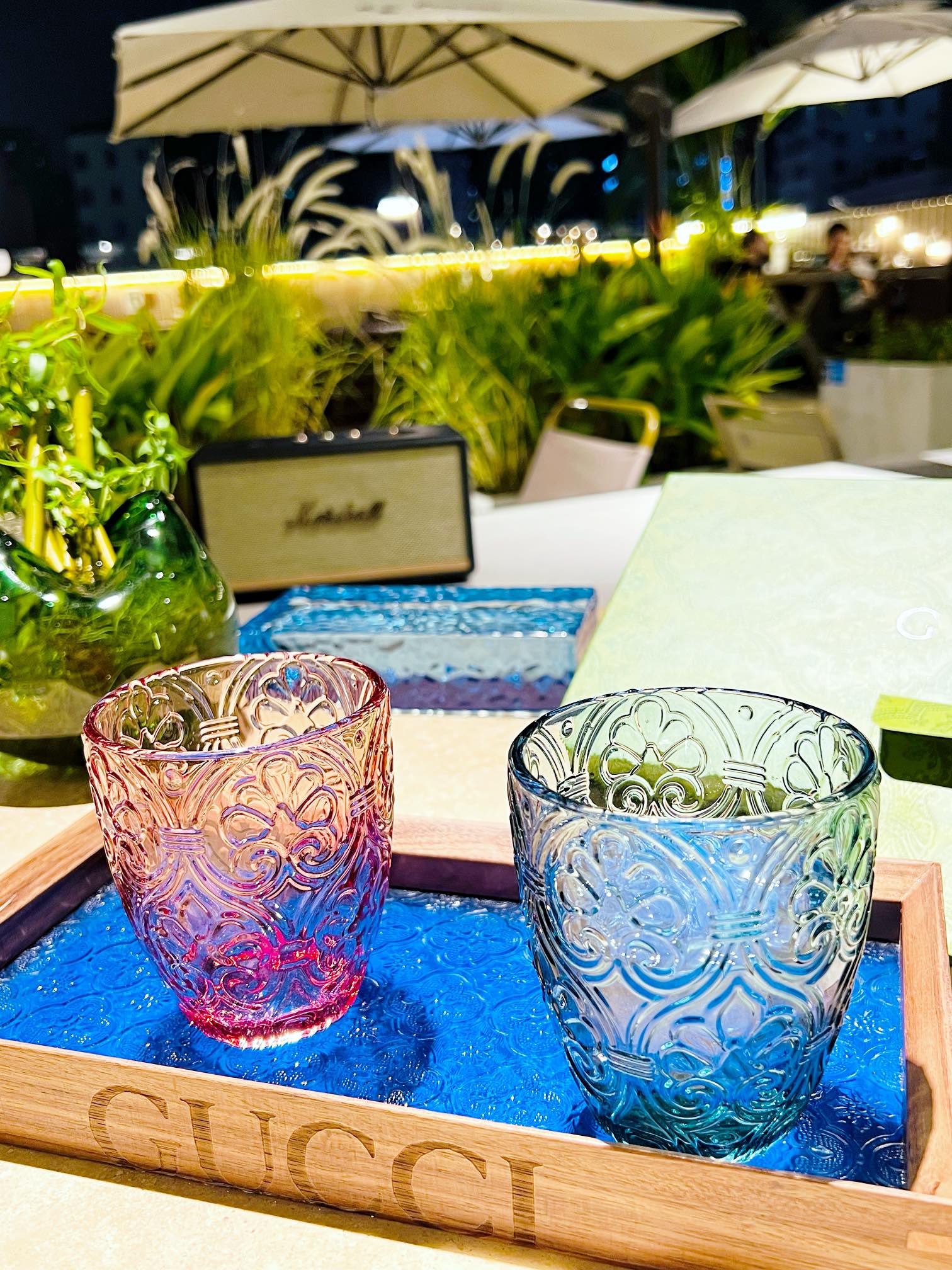 GUCCI GLASS AND TRAY SET