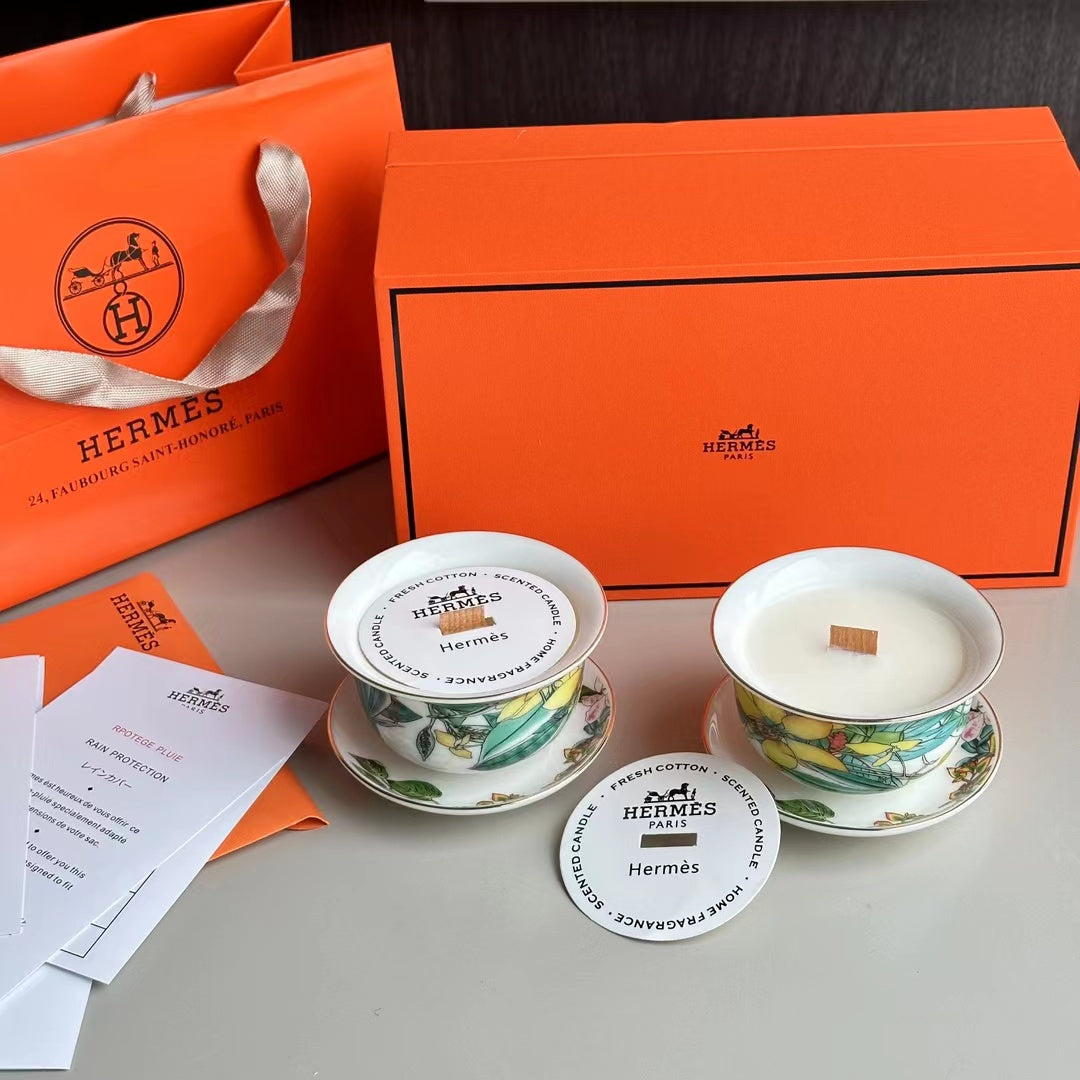HERMES SCENTED CANDLES SET