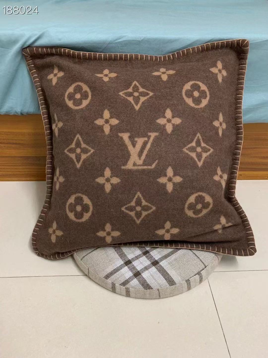 CUSTOM LV WOOL THROW PILLOW