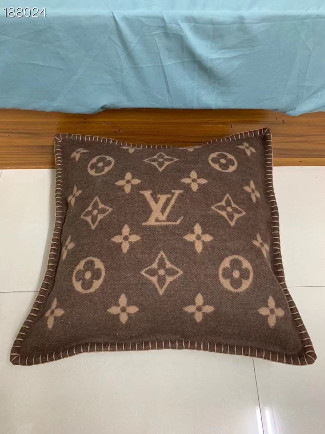 CUSTOM LV WOOL THROW PILLOW