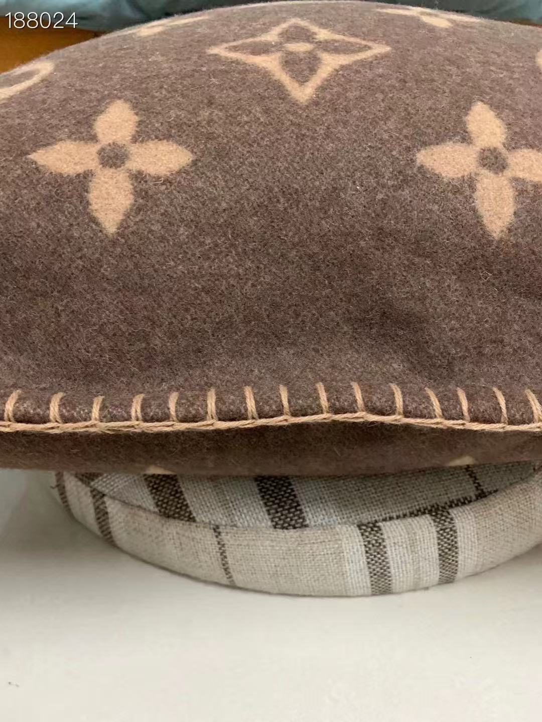 CUSTOM LV WOOL THROW PILLOW