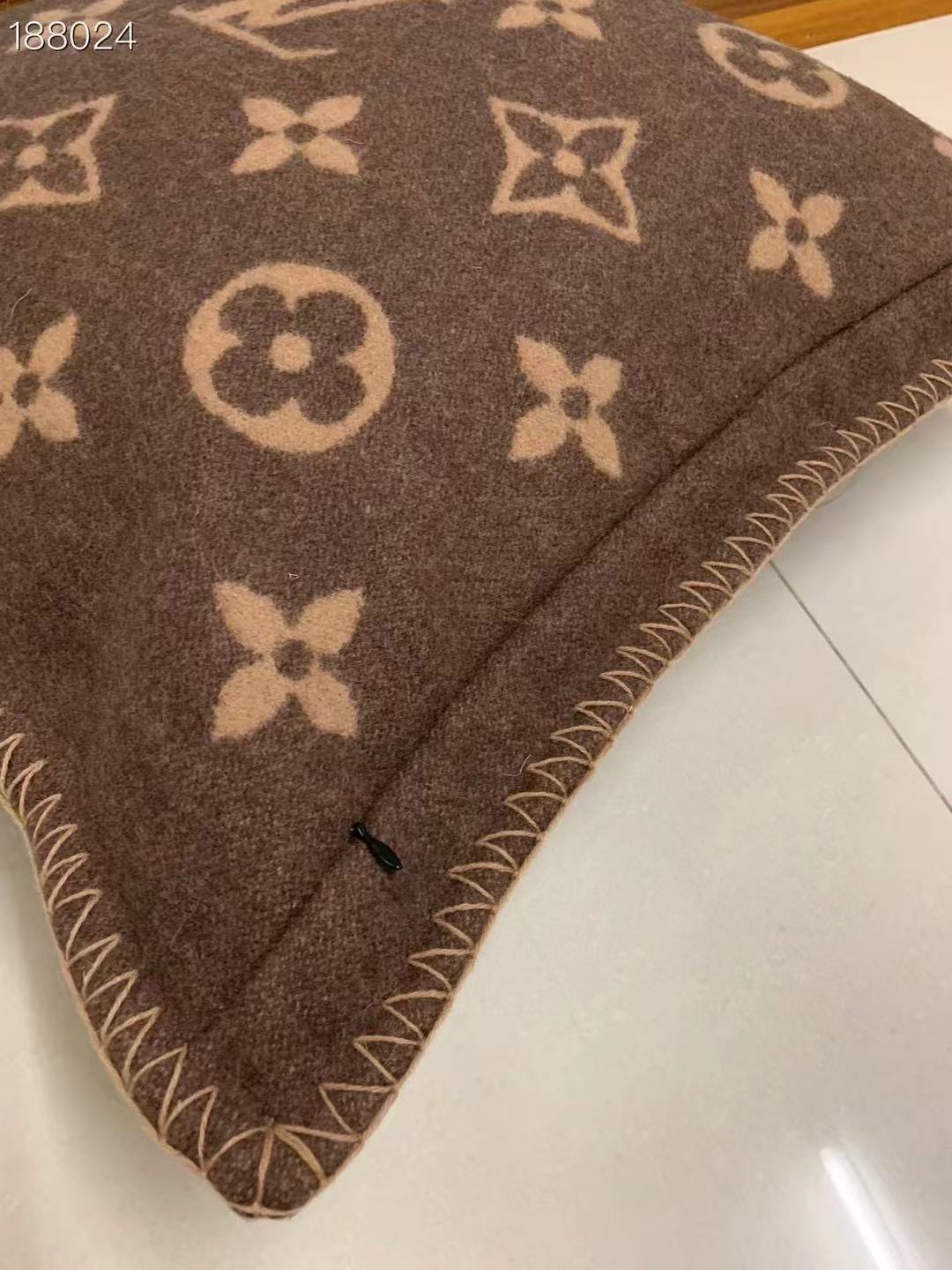 CUSTOM LV WOOL THROW PILLOW