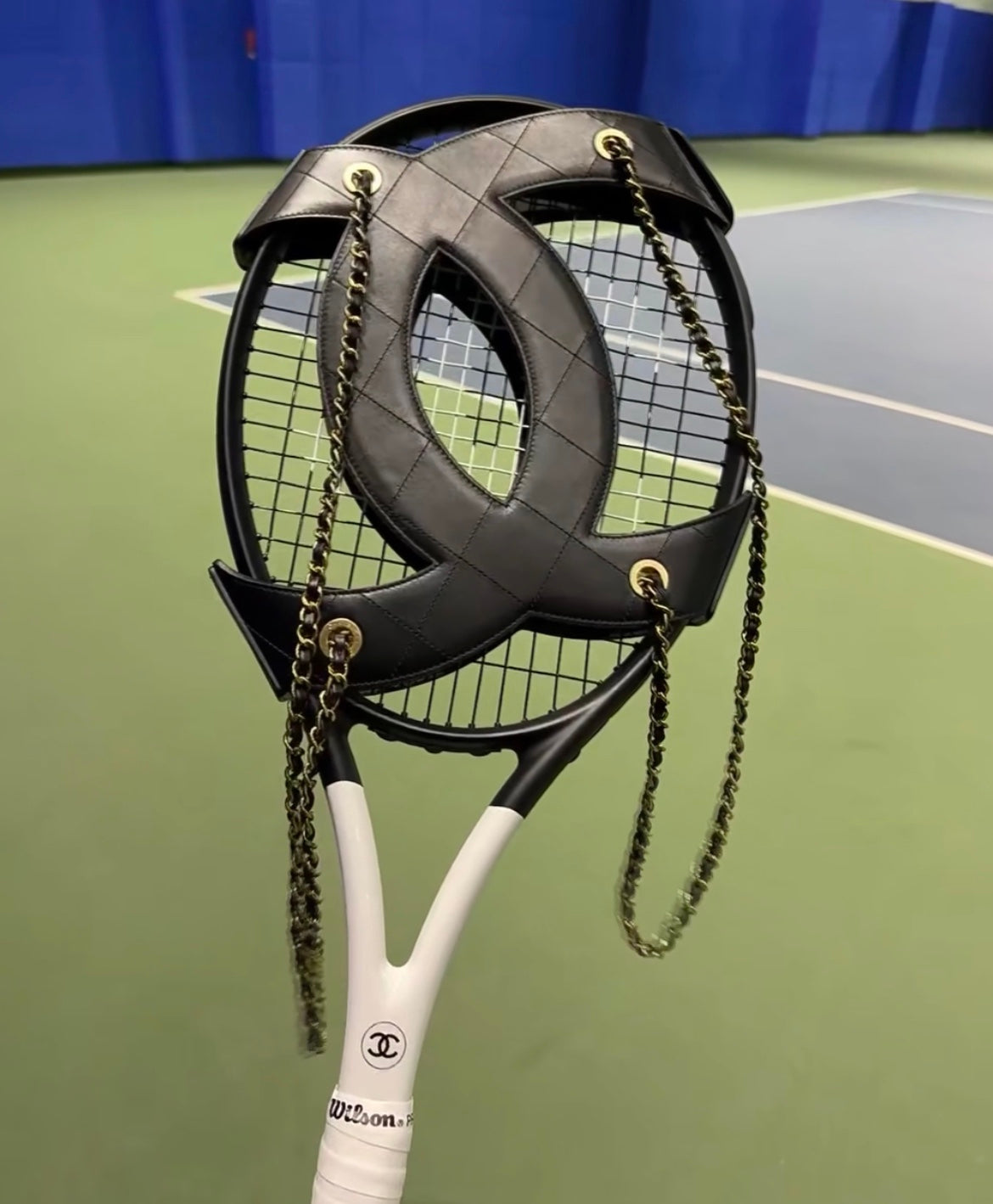 CHANEL TENNIS RACKETS WITH LEATHER CASE
