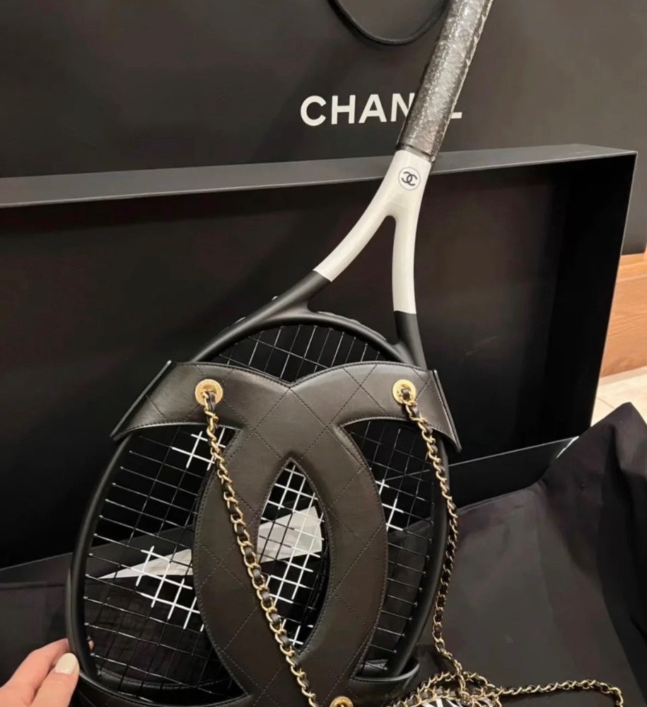 CHANEL TENNIS RACKETS WITH LEATHER CASE