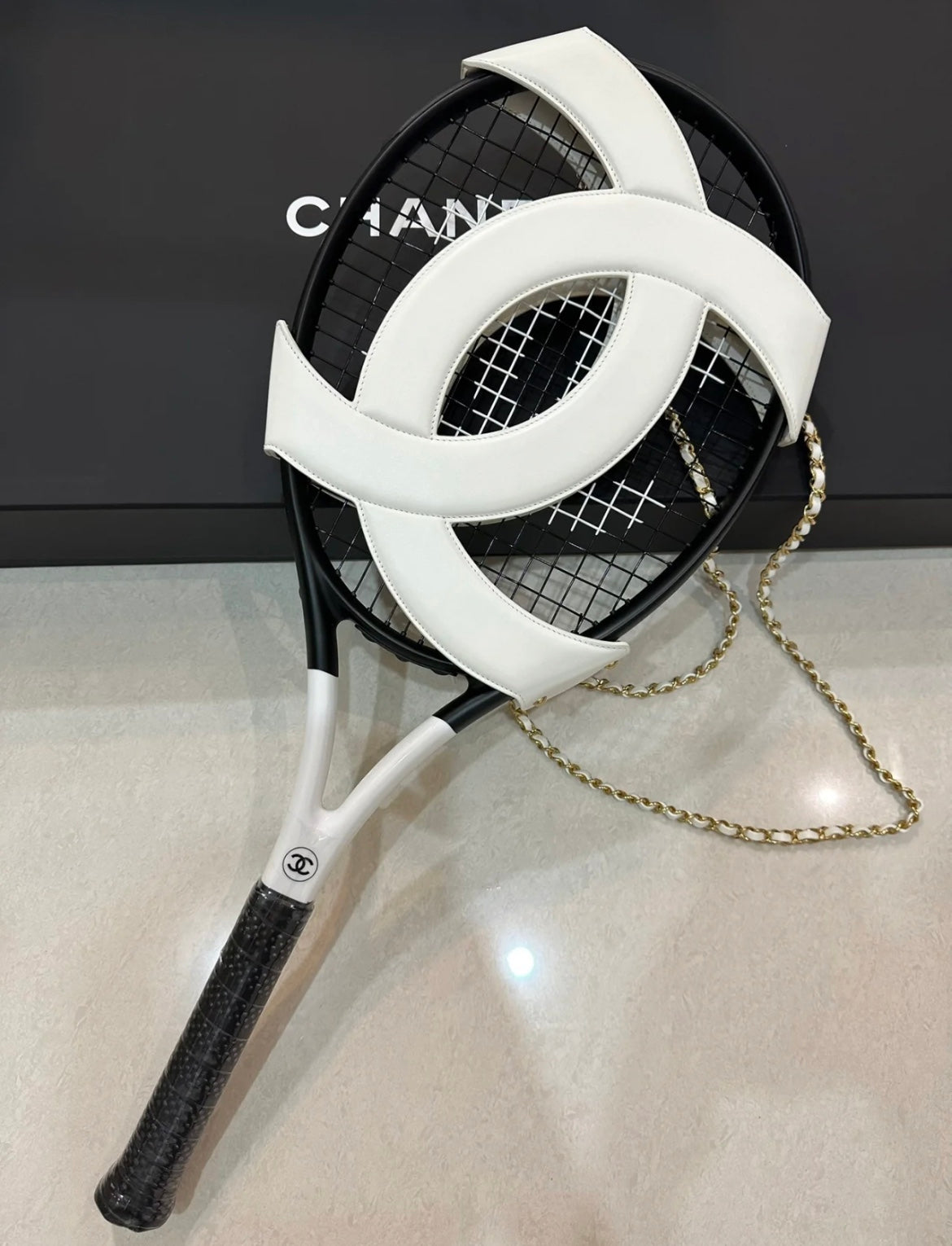 CHANEL TENNIS RACKETS WITH LEATHER CASE