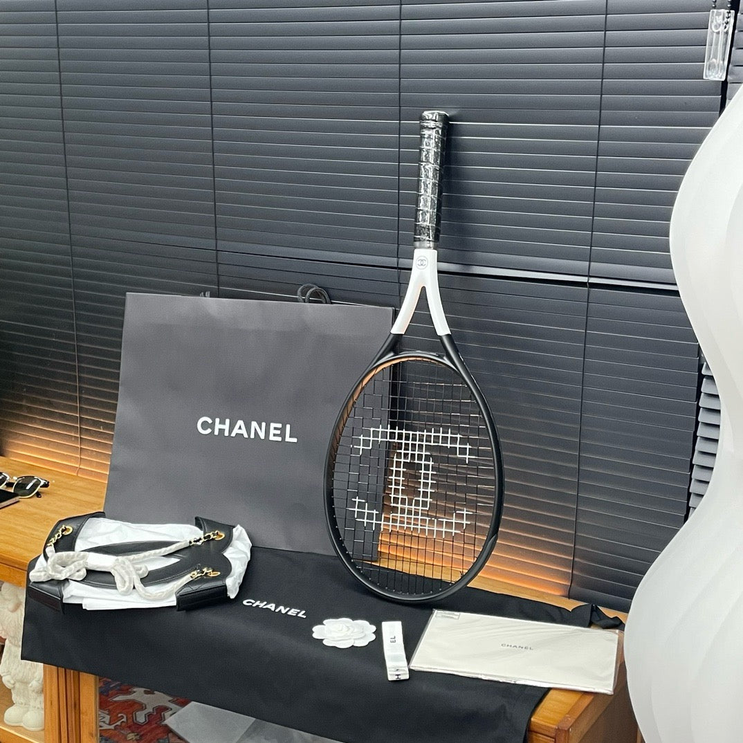 CHANEL TENNIS RACKETS WITH LEATHER CASE