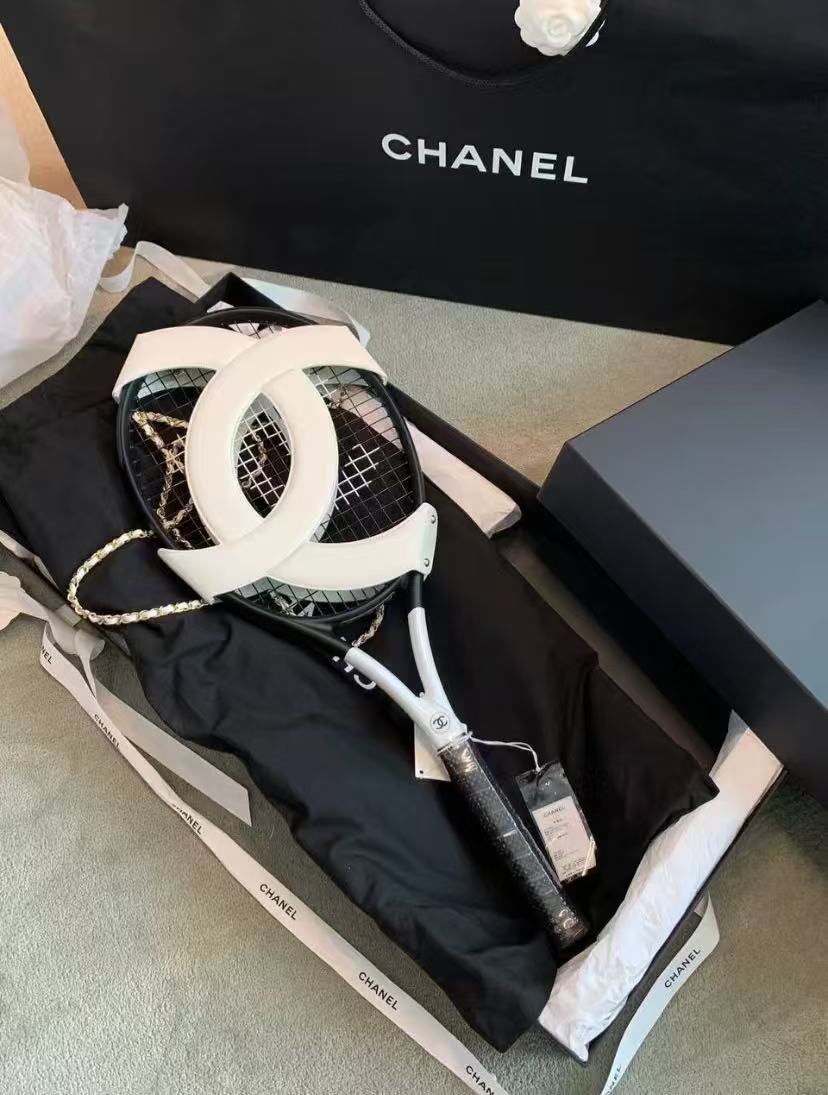 CHANEL TENNIS RACKETS WITH LEATHER CASE