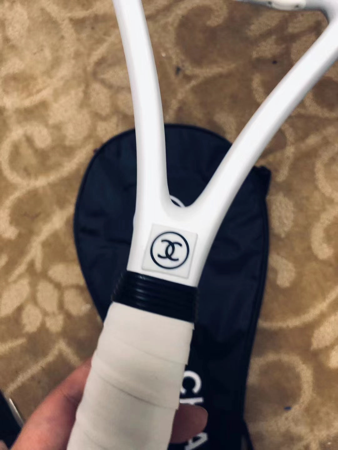 CHANEL WHITE TENNIS RACKET SET